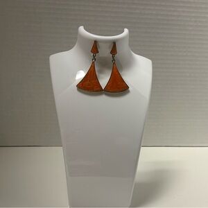 Elegant Orange Dangle Earrings Vintage EUC